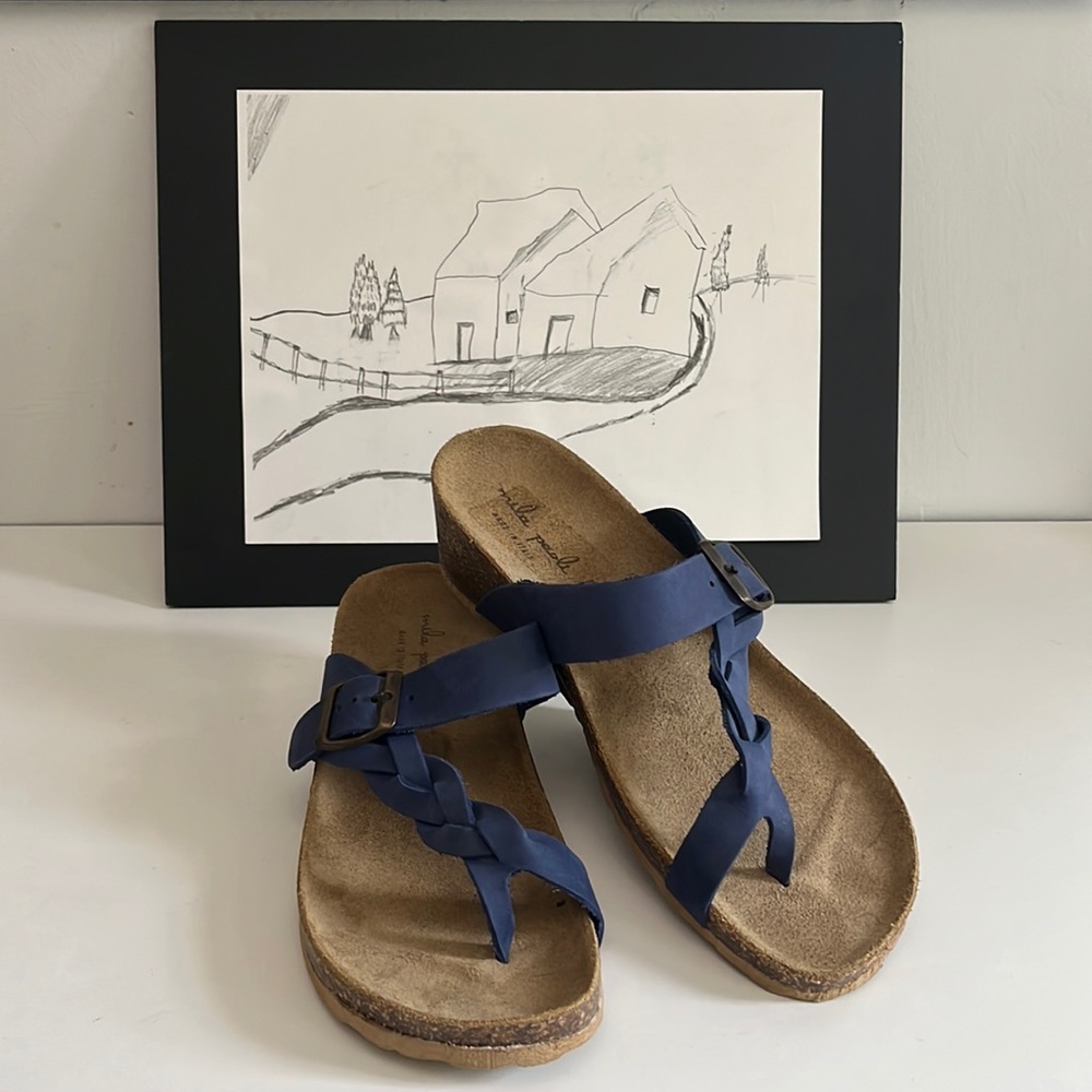 Mila Paoli Full Leather Uppers Cork Bed Italian Sandals Women’s Size 8